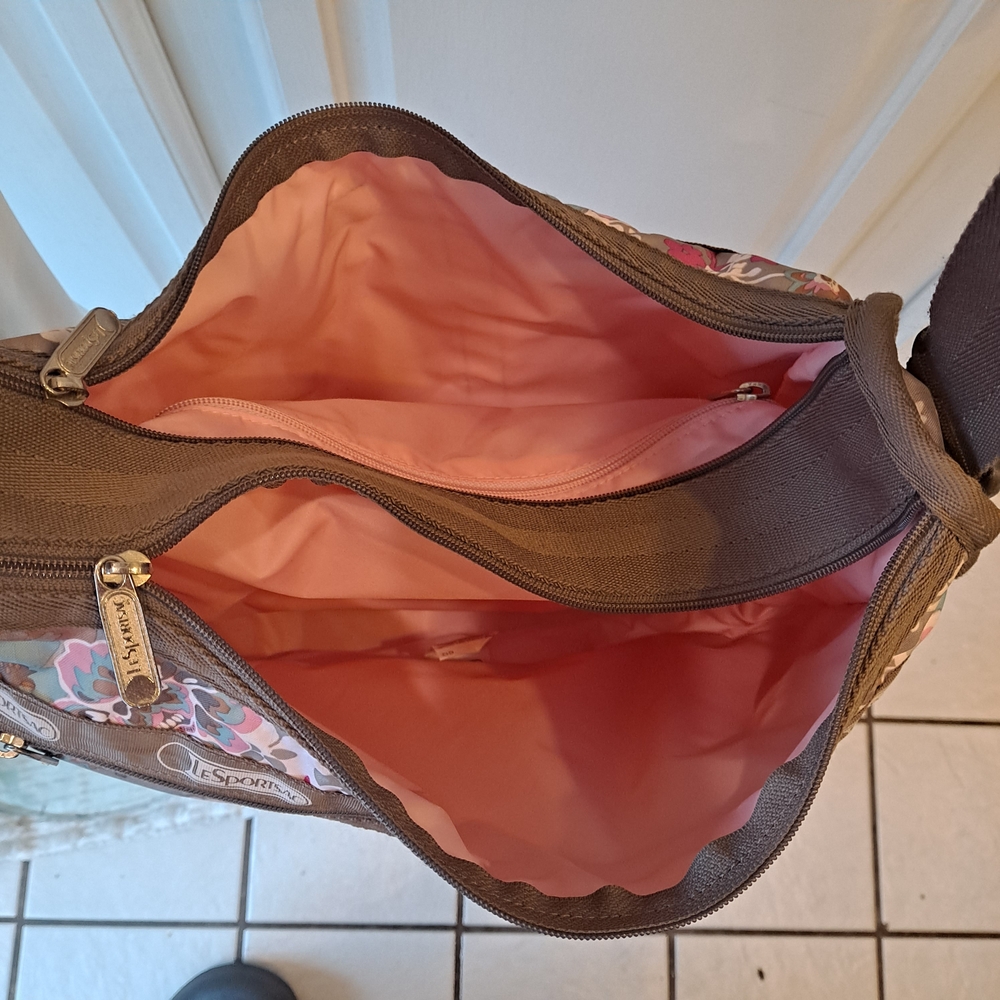 LeSportsac Floral Crossbody Bag - Pink, Blue, Brown - Picture 9 of 11